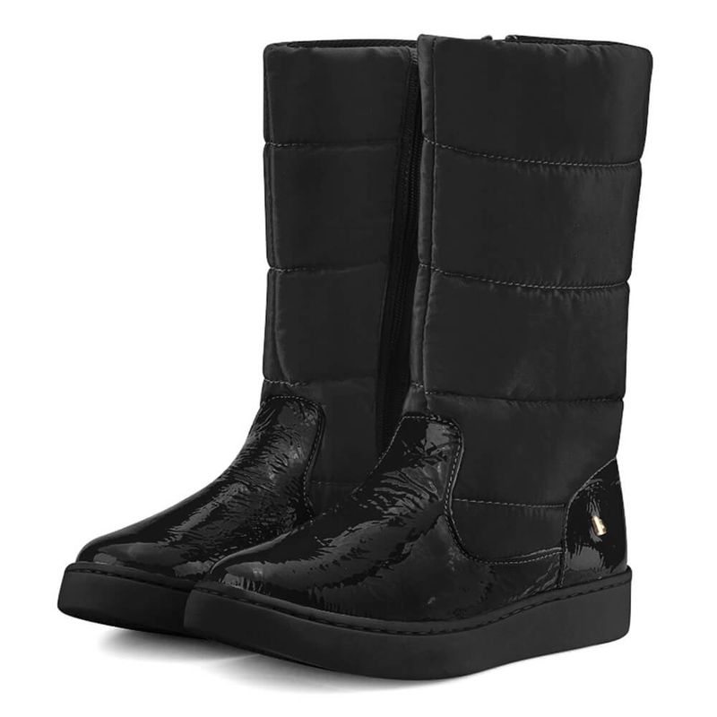 Bota preta best sale verniz infantil