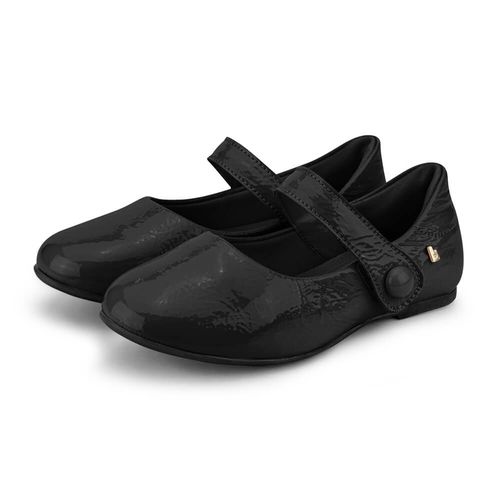 Sapatilha Infantil Feminina Bibi Ballerina Preta com Verniz 1171016