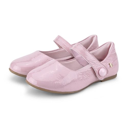 Sapatilha Infantil Feminina Bibi Ballerina Rosa com Verniz