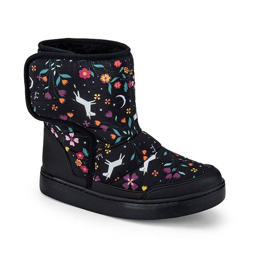 Bota Infantil Feminina Preta Estampa Floresta Encantada Bibi Urban Boots