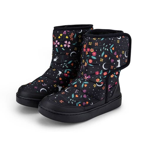 Bota Infantil Feminina Preta Estampa Floresta Encantada Bibi Urban Boots