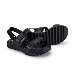 Sandália Infantil Bibi Tratorada Preta com Velcro Flat Form II