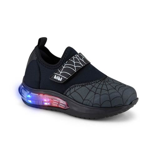 Tênis Infantil de Luz Bibi Space Wave 3.0 Preto e Grafite de Aranha