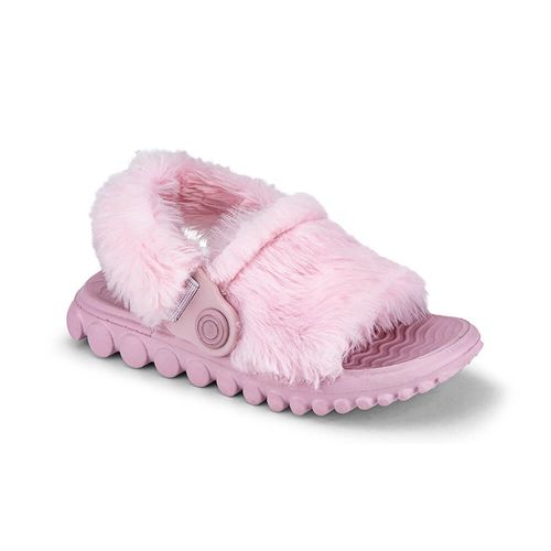 Chinelo Infantil Feminino Rosa com Pelinho Bibi Sun Slide