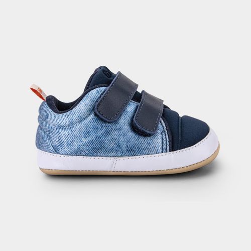 Tênis Infantil Bibi Afeto Joy II Azul Jeans com duas tiras