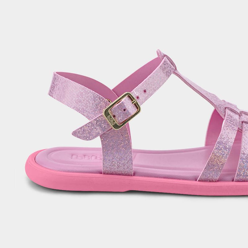 Sandália Infantil para Menina Mar e Cor Rosa com Glitter