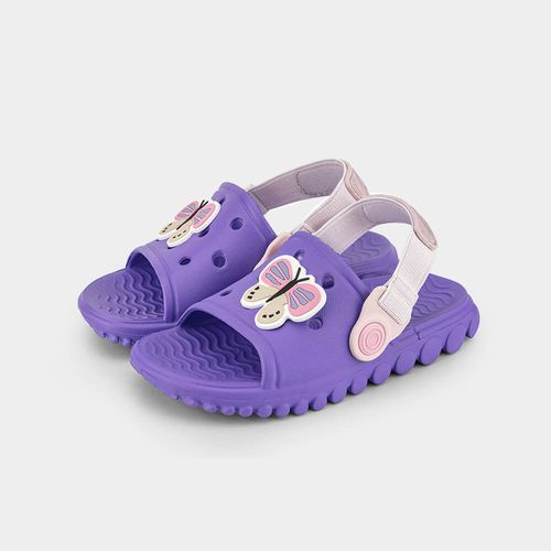 Chinelo Infantil Bibi Sun Slide Violeta de Borboleta