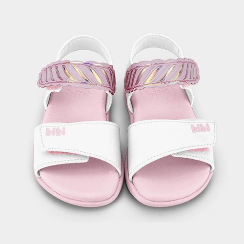 Sandália Infantil Bibi Baby Soft II Rosa e Branco de Marshmallow 1188098