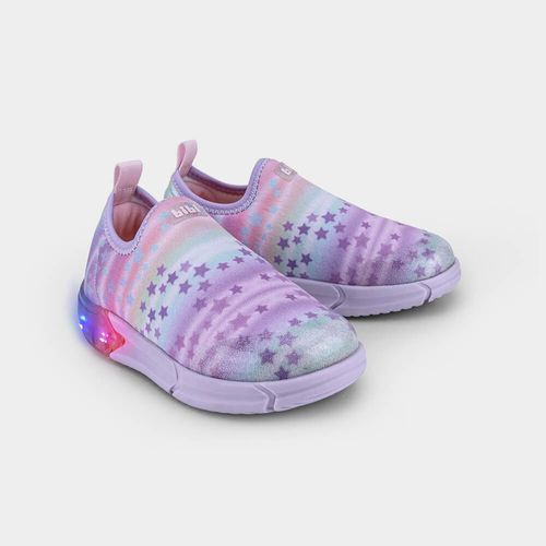 Tênis Infantil de Luz Bibi Space Tie Dye com Estrela