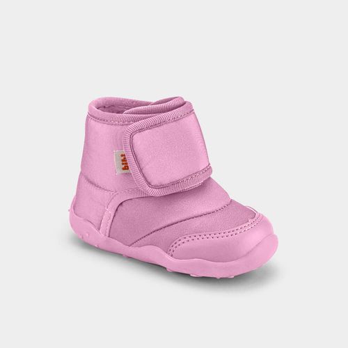 Abotinado Infantil Bibi Fisioflex Originals Drop Rosa com Pelinho