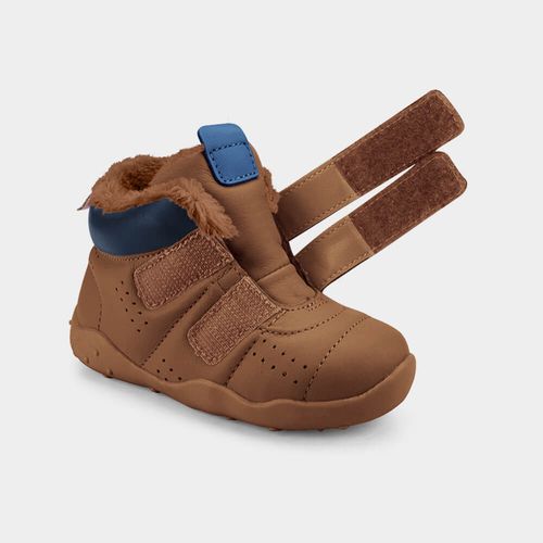 Abotinado Infantil Bibi Fisioflex Originals Marrom com Pelinho