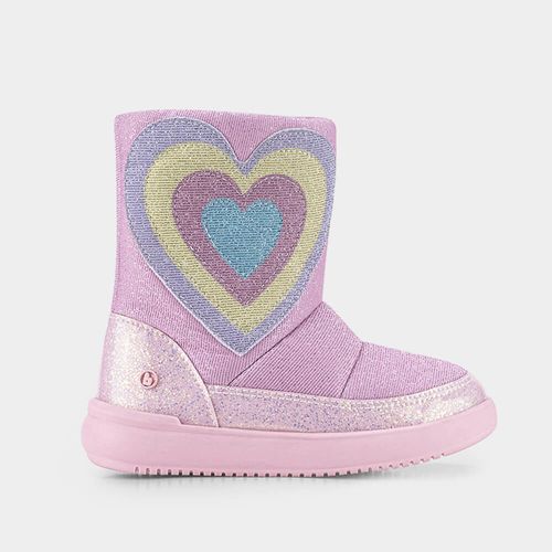 Bota Infantil Cano Médio Bibi Urban Mini Rosa de Coração