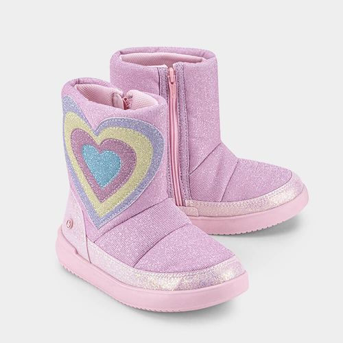 Bota Infantil Cano Médio Bibi Urban Mini Rosa de Coração