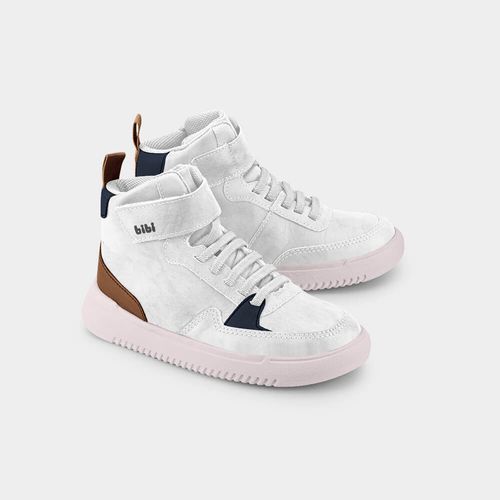 Abotinado Infantil Bibi New Way Branco de Couro