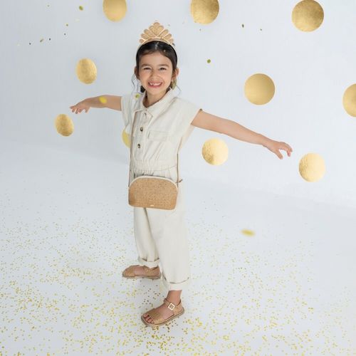 Sandália Infantil Bibi Partyday Dourada com Glitter