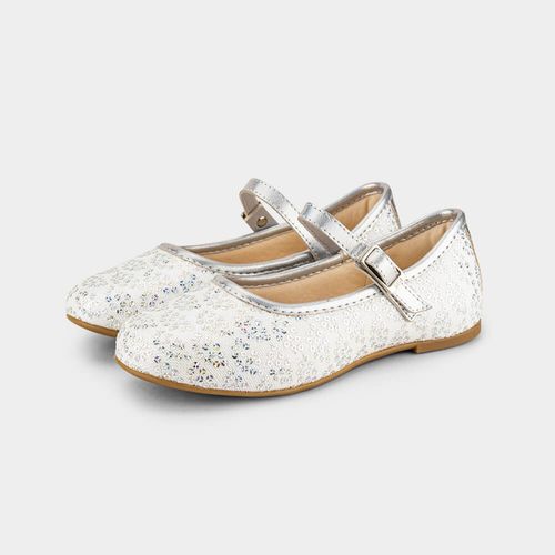 Sapatilha Infantil Bibi Ballerina Kids Branca com Prata