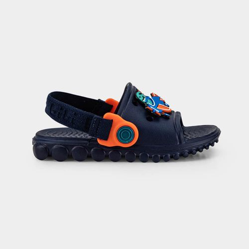 Chinelo Infantil Bibi Sun Slide Azul Marinho de Dino