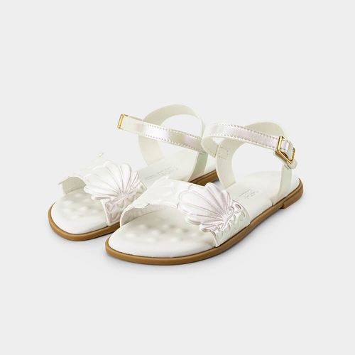Sandália Infantil Bibi Shine Kids Branca de Conchas
