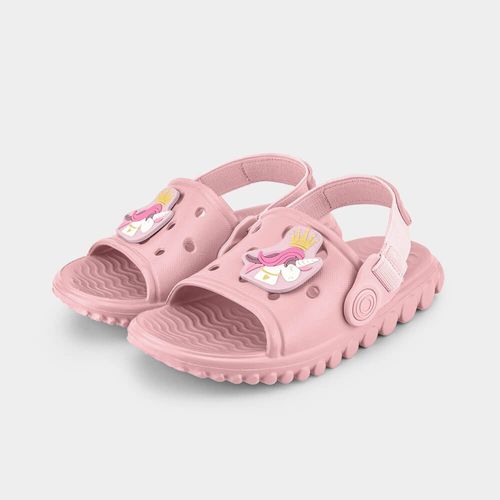 Chinelo Infantil Bibi Sun Slide Rosa de Unicórnio