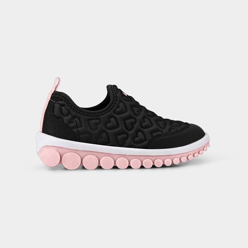 Tênis Infantil Bibi Roller 2.0 Preto com Rosa de Coração 1155289