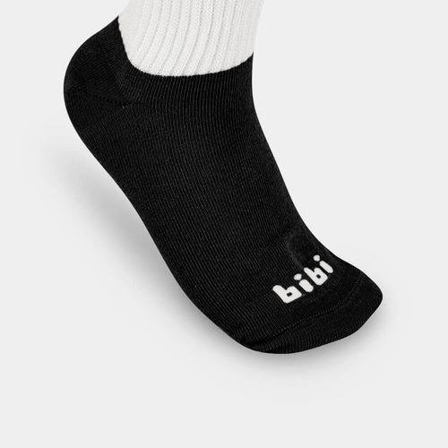 Meia Infantil Bibi Kids lll Branca com Preto Cano Longo