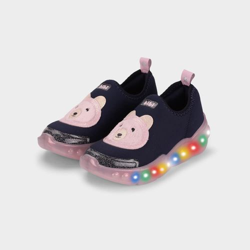 Tênis Infantil de Luz Bibi Roller Celebration 3.0 Rosa de Urso