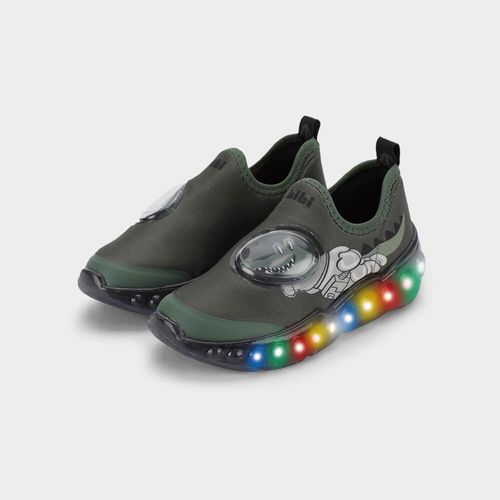 Tênis Infantil de Luz Bibi Roller Celebration 3.0 Verde de Dino