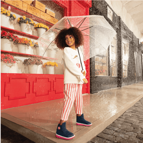 Bota Infantil Bibi Roller 2.0 Drop Azul Marinho com Rosa
