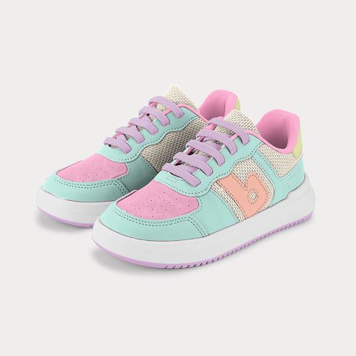 Tênis Infantil Bibi B College Rosa com Verde