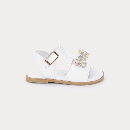 Sandália Infantil Bibi Shine Mini Branca com Laço