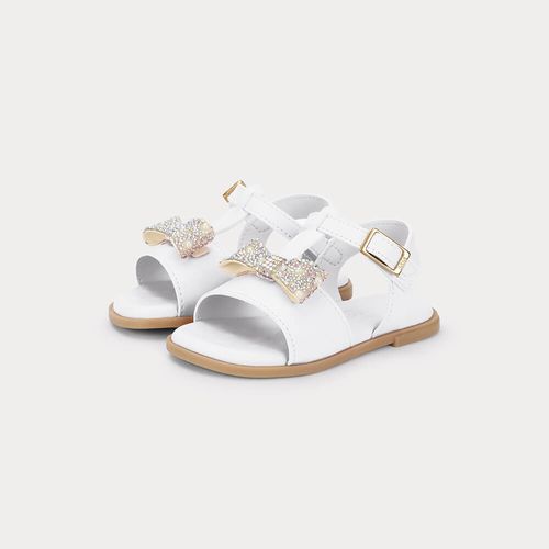 Sandália Infantil Bibi Shine Mini Branca com Laço