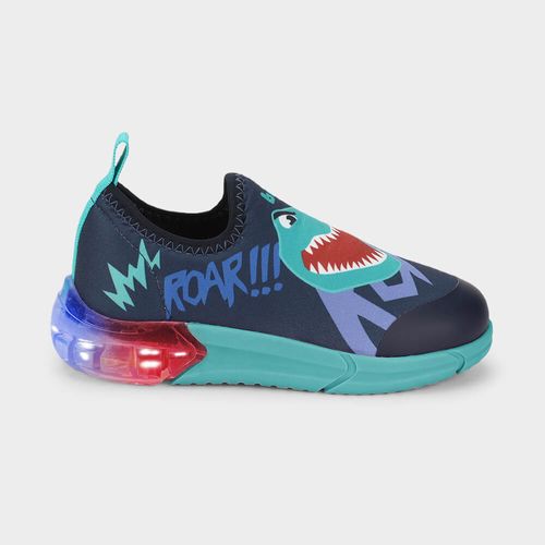 Tênis Infantil Bibi Space Azul de Dinossauro