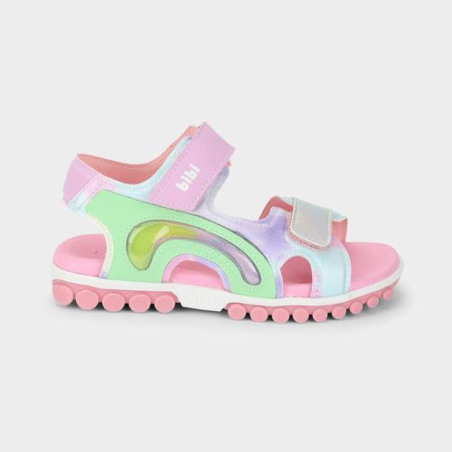Sandália Infantil Bibi Summer Roller Sport 2.0 Rosa com Lilás