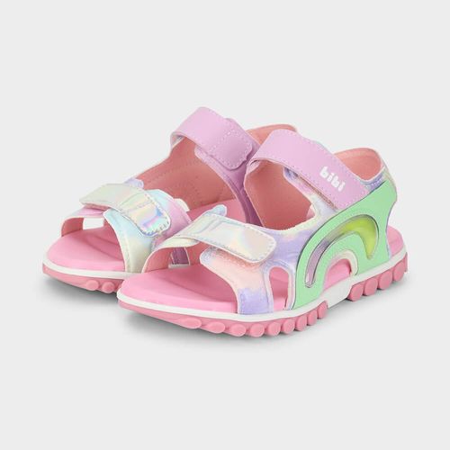 Sandália Infantil Bibi Summer Roller Sport 2.0 Rosa com Lilás
