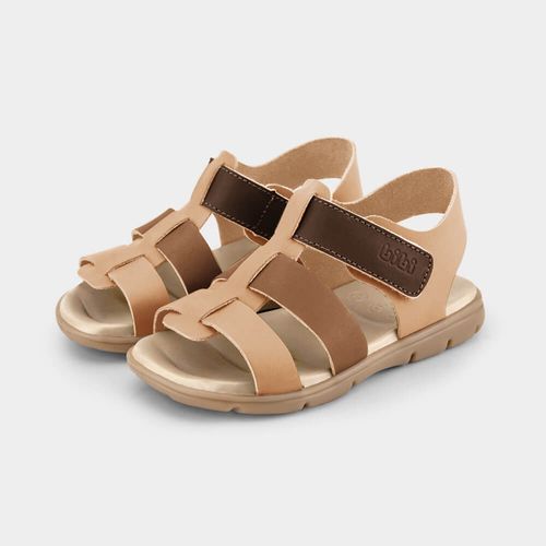 Sandália Infantil Bibi Sandals Kids Bege com Marrom