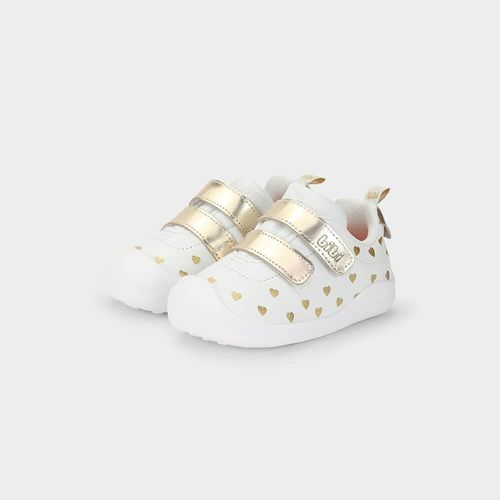 Tênis Infantil Bibi Fisioflex 5.0 Branco com Dourado