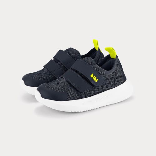 Tênis Infantil Bibi Flash Azul Marinho com Amarelo