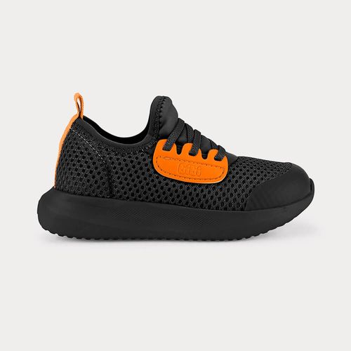 Tênis Infantil Bibi Flash Preto com Laranja