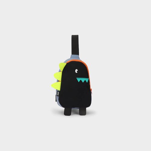 Mochila Transversal Infantil Bibi Preta de Dino