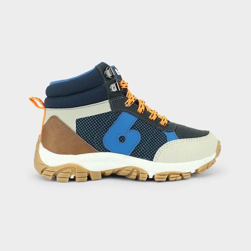 Abotinado Infantil Bibi Trail Azul com Laranja
