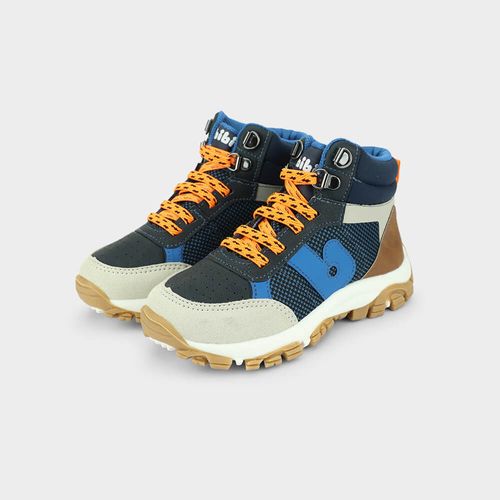 Abotinado Infantil Bibi Trail Azul com Laranja