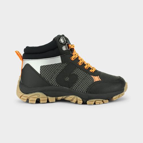 Abotinado Infantil Bibi Trail Preto com Laranja