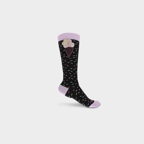 Meia Infantil Bibi Kids III Preta de Sorvete
