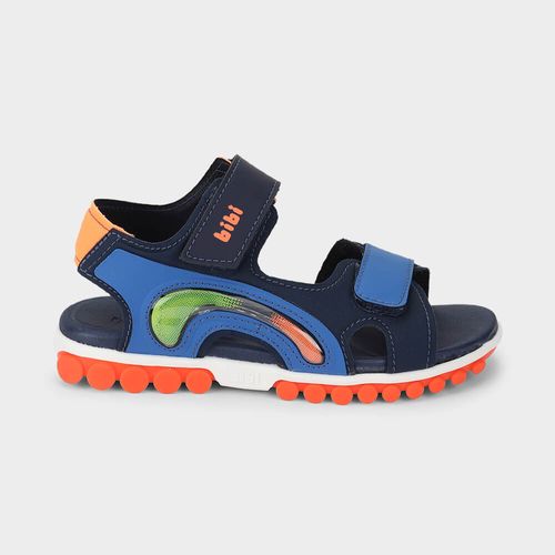 Sandália Infantil Bibi Summer Roller Sport 2.0 Azul com Laranja