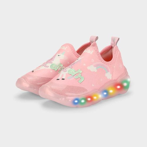 Tênis Infantil de Luz Bibi Roller Celebration 3.0 Rosa de Unicórnio