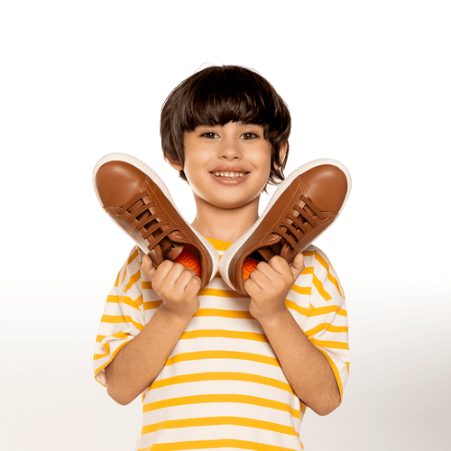 Sapatênis Infantil Bibi New Way Marrom de Couro