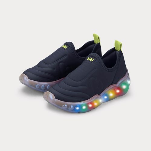 Tênis Infantil de Luz Bibi Roller Celebration 3.0 Azul Marinho com Verde