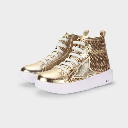 Abotinado Infantil Bibi Glam Dourado de Lantejoulas