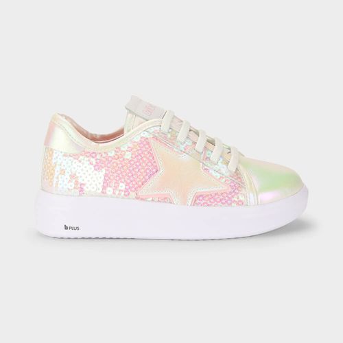 Tênis Infantil Bibi Glam Branco Perolizado de Brilho
