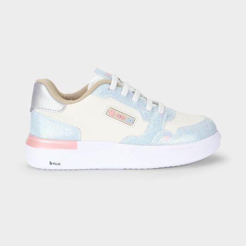 Tênis Infantil Bibi Glam Branco com Azul e Glitter
